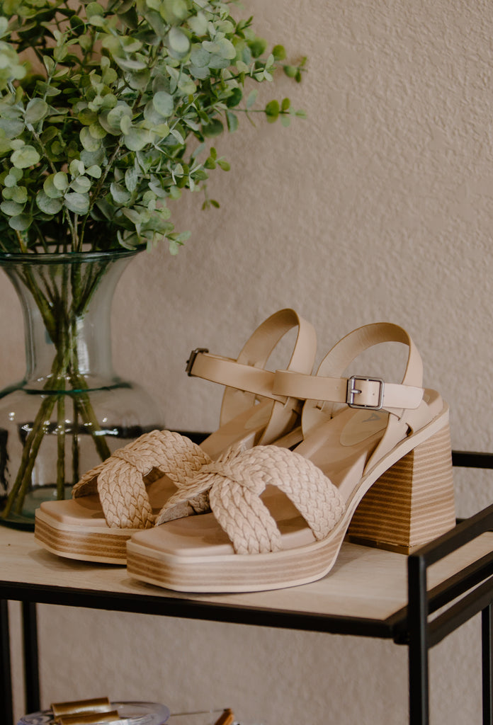 MIA Sandals, MIA Rayan Sandals, Chunky Heel Sandals, Braided Sandals, Tan Sandals, Summer Shoes, Waco Boutiques, Boutiques In Waco, Shopping In Waco, Downtown Waco Boutiques, Boutiques On Franklin Ave, Online Boutiques, Texas Boutiques, Baylor Boutiques